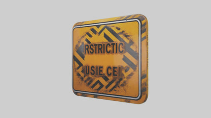 Restricted Use Caution Sign model VR / AR / low-poly