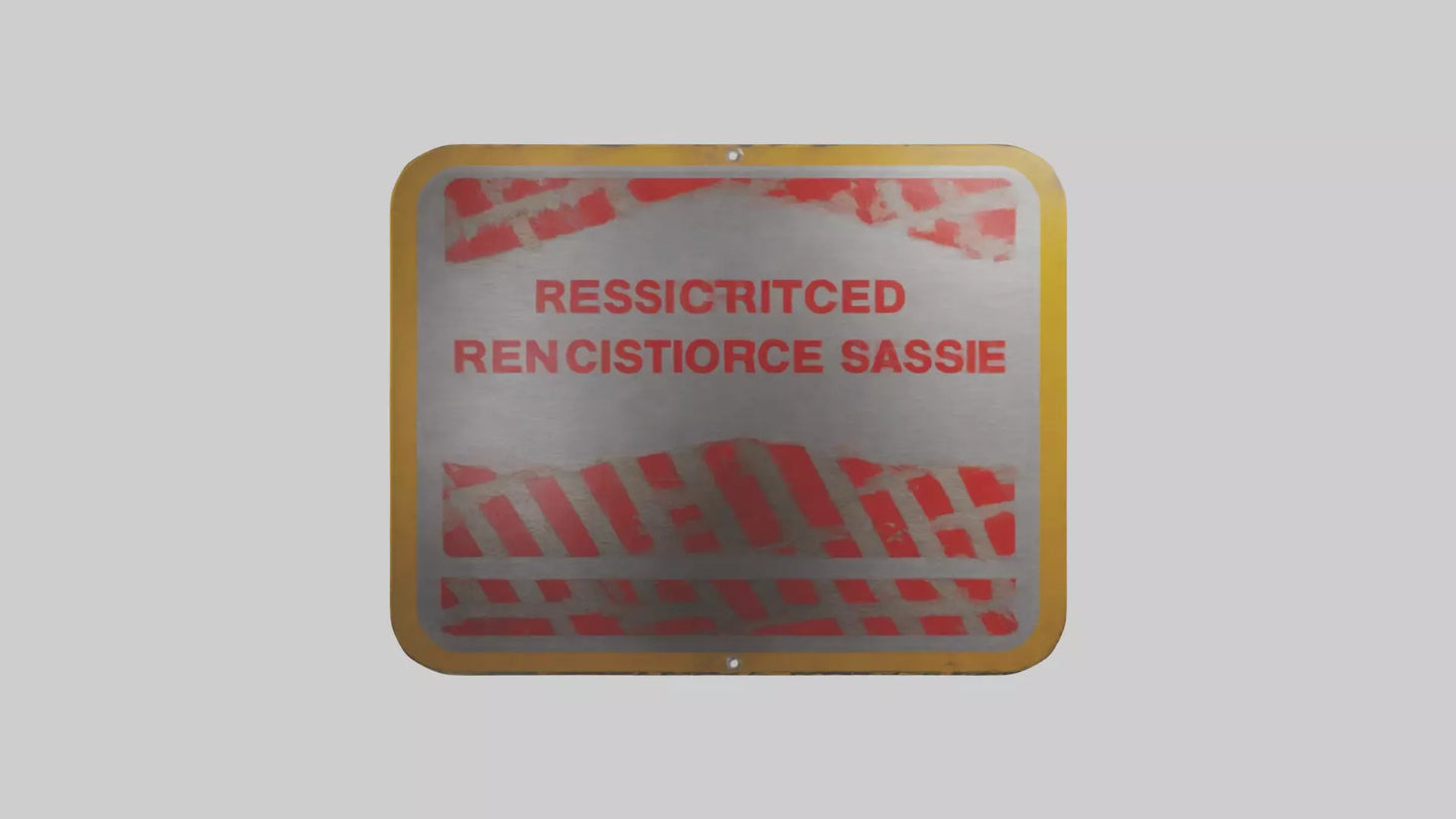 Restricted Use Caution Sign model VR / AR / low-poly