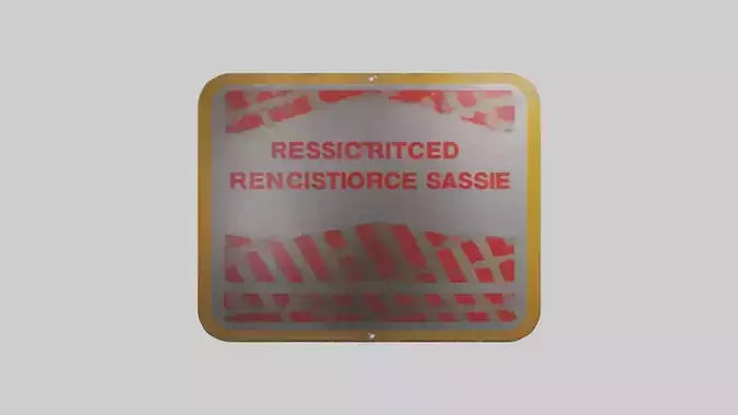 Restricted Use Caution Sign model VR / AR / low-poly