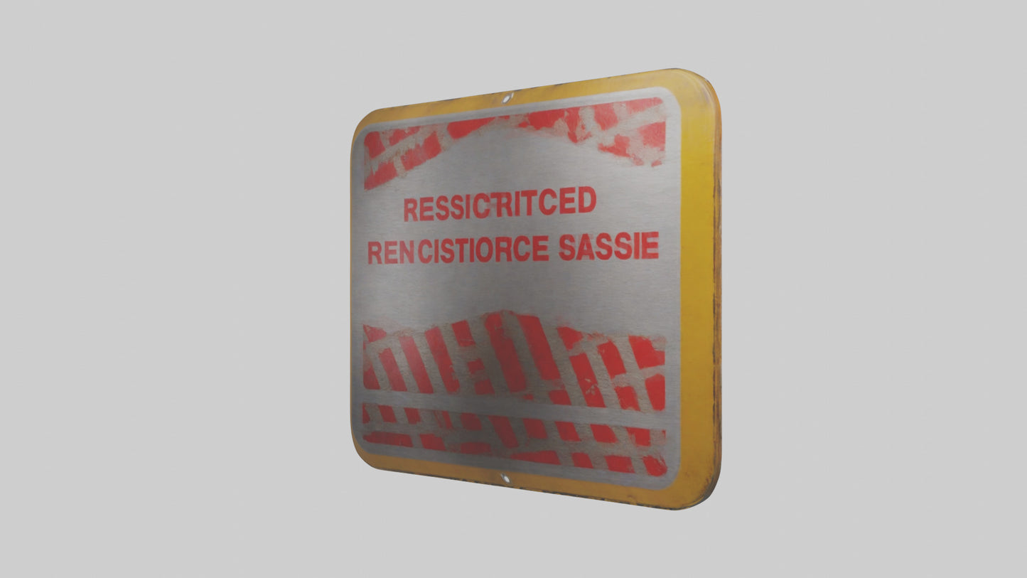Restricted Use Caution Sign model VR / AR / low-poly