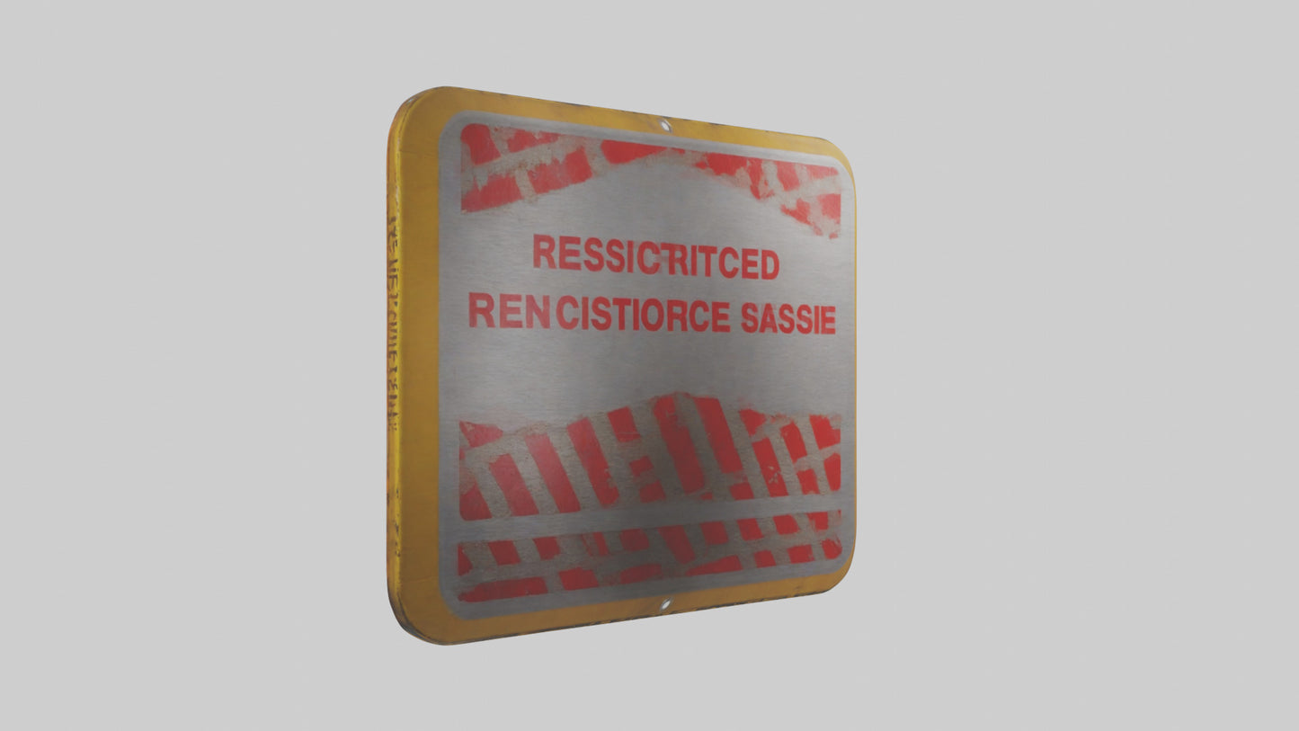 Restricted Use Caution Sign model VR / AR / low-poly