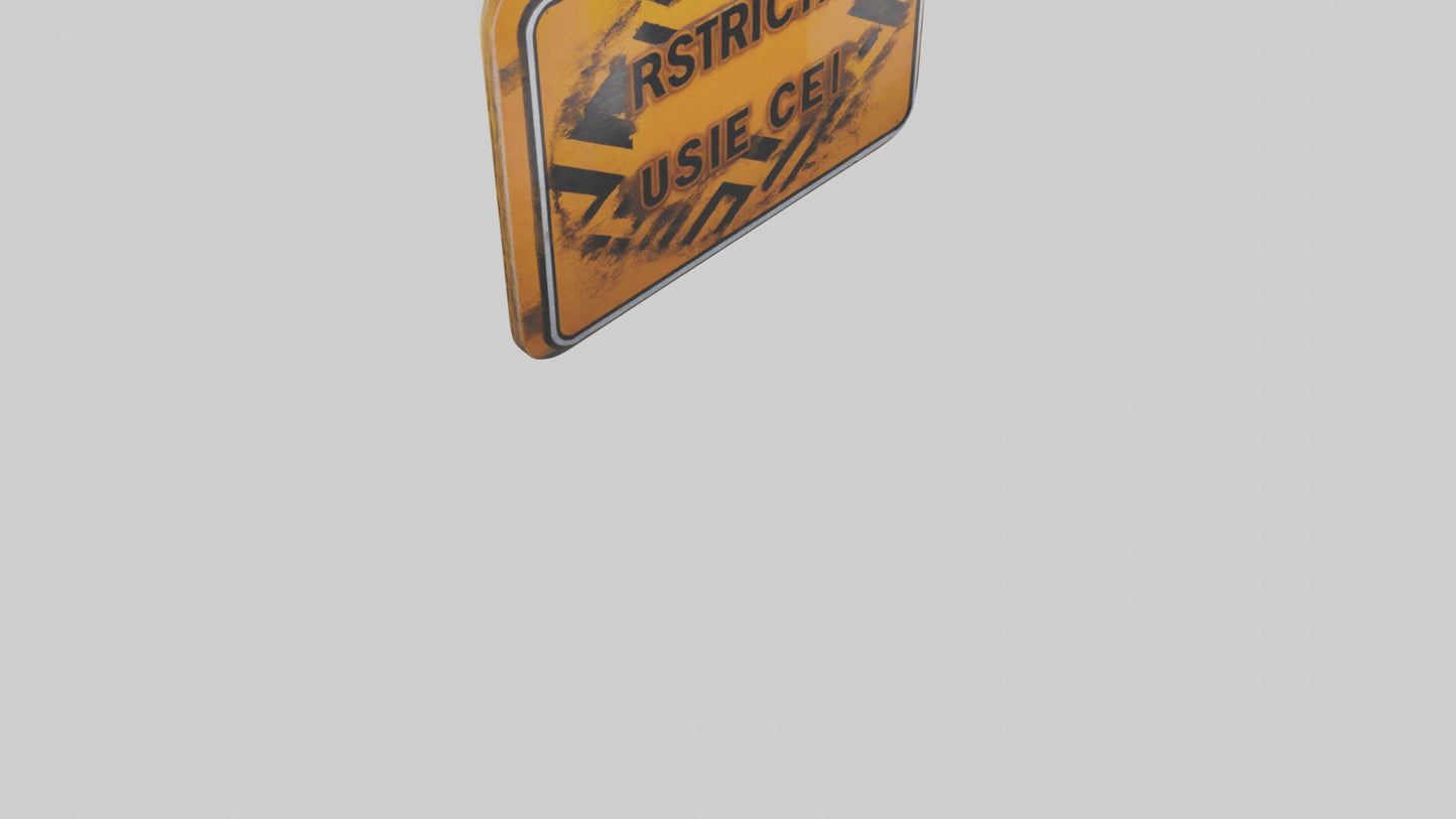Restricted Use Caution Sign model VR / AR / low-poly