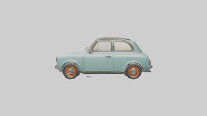 Retro Compact Car model VR / AR / low-poly