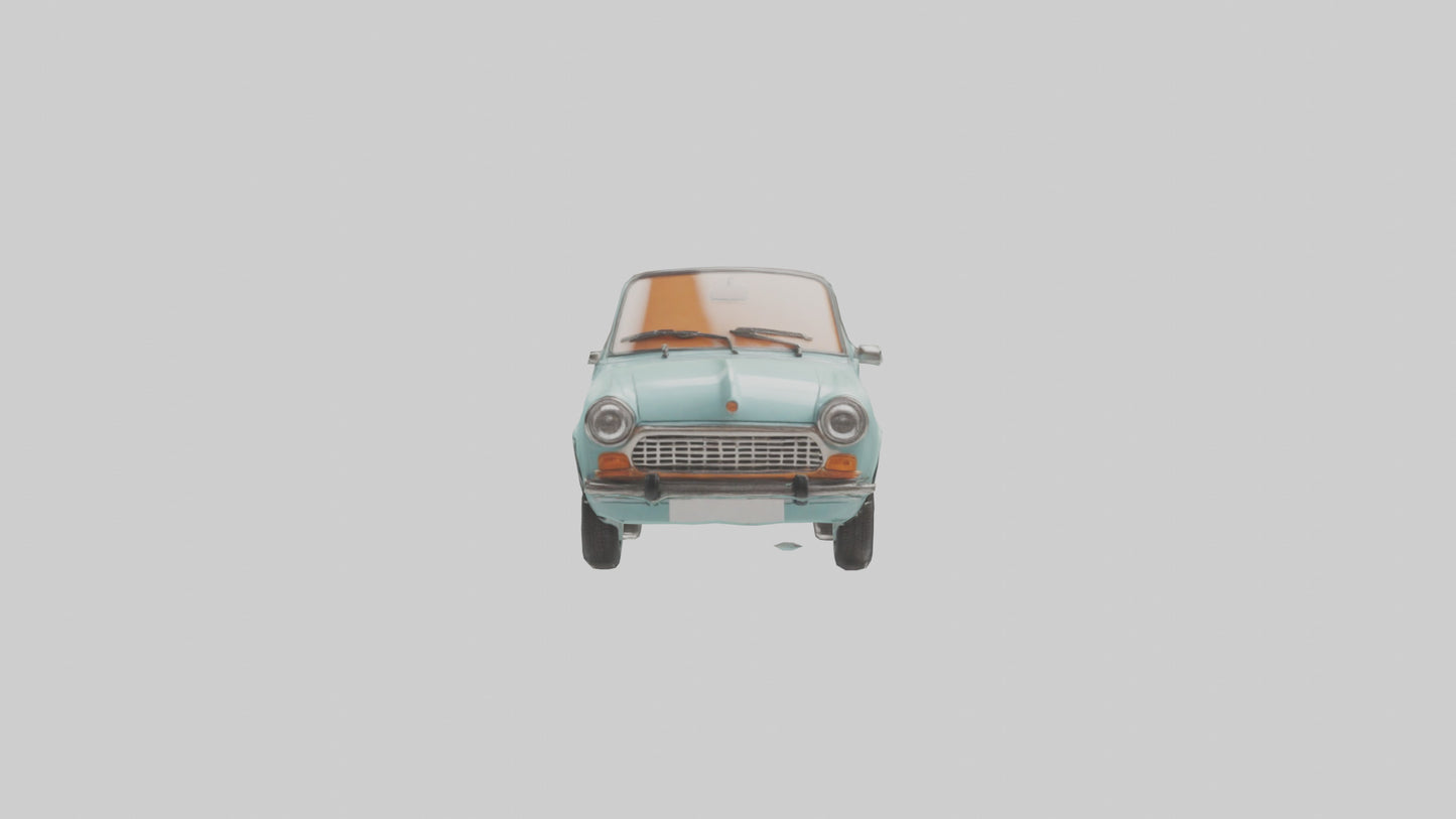 Retro Compact Car model VR / AR / low-poly