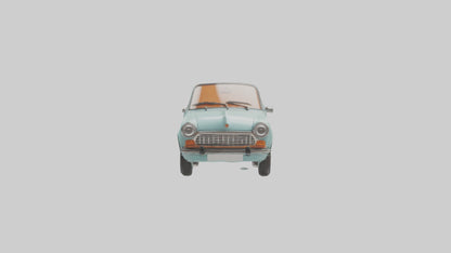 Retro Compact Car model VR / AR / low-poly