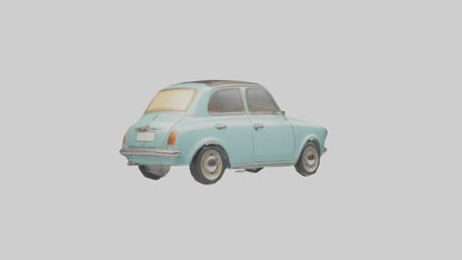 Retro Compact Car model VR / AR / low-poly
