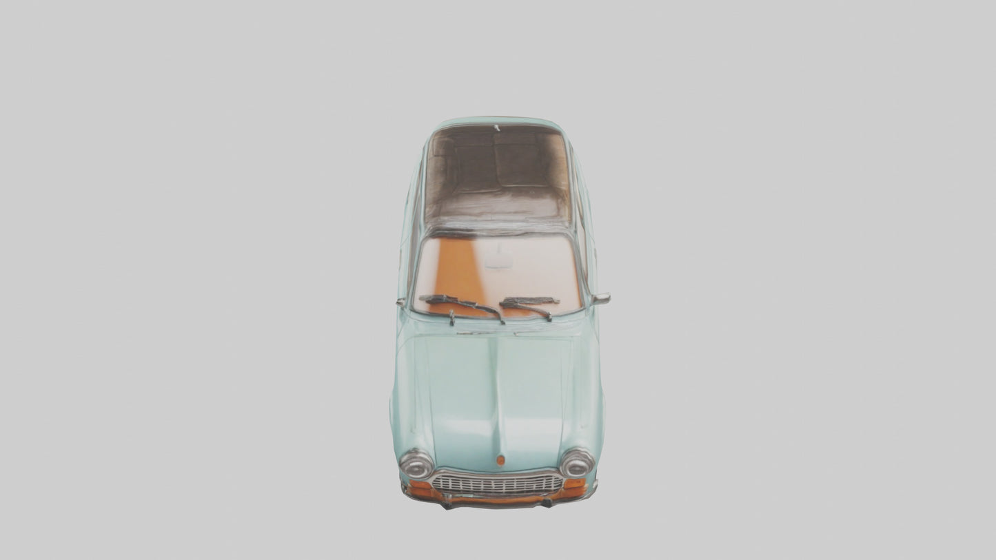 Retro Compact Car model VR / AR / low-poly