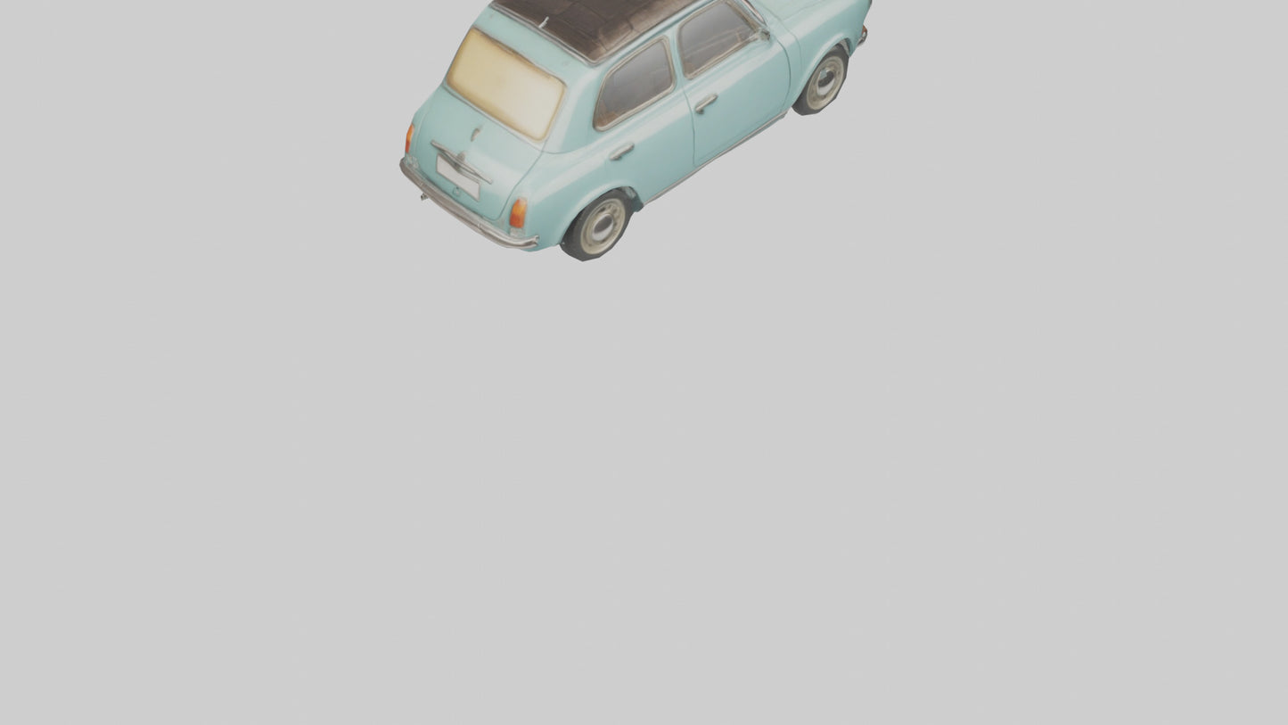 Retro Compact Car model VR / AR / low-poly