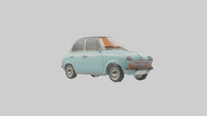 Retro Compact Car model VR / AR / low-poly