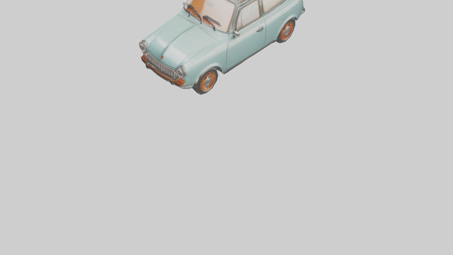 Retro Compact Car model VR / AR / low-poly
