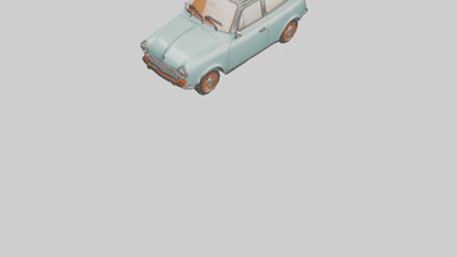 Retro Compact Car model VR / AR / low-poly