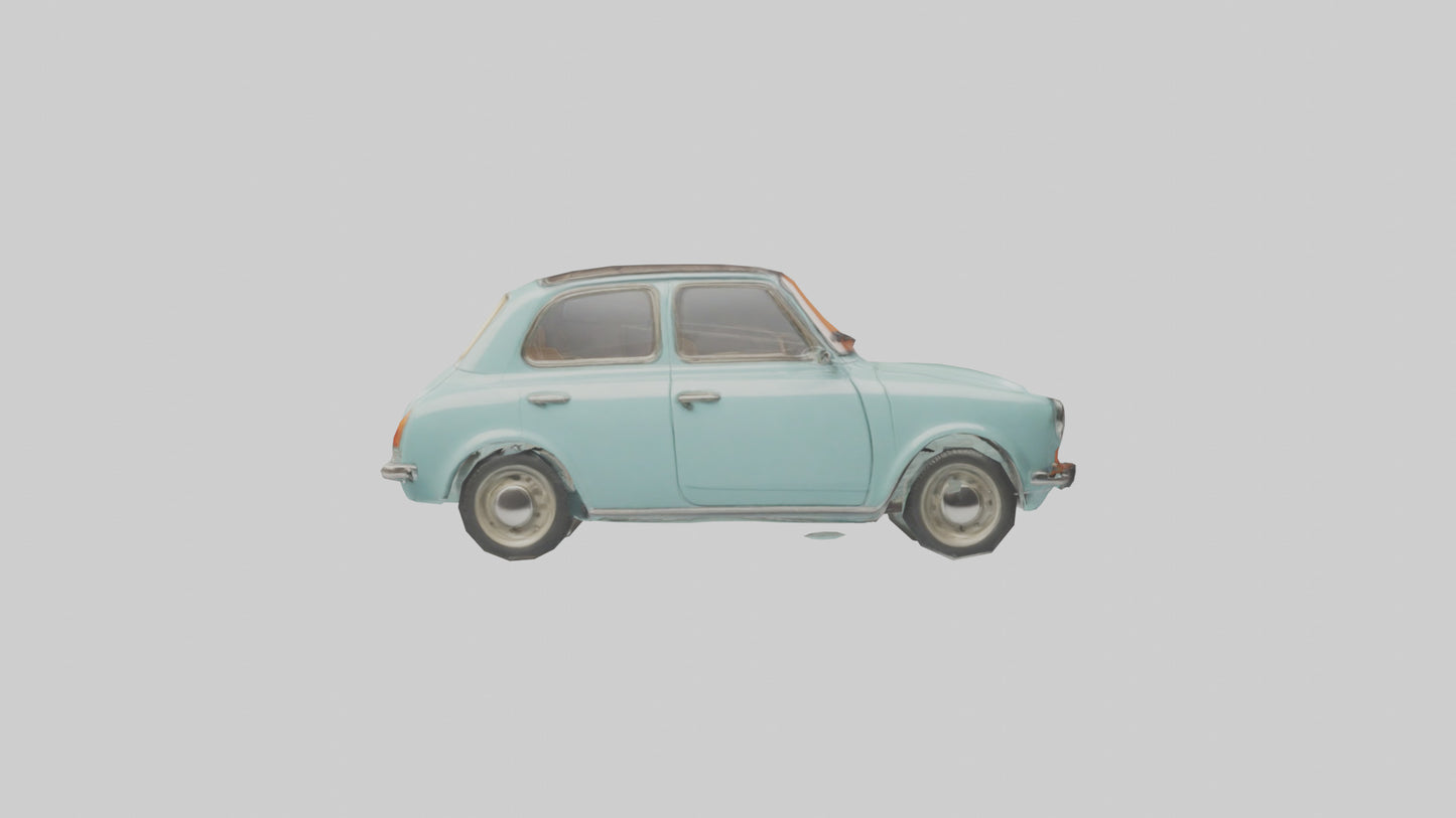 Retro Compact Car model VR / AR / low-poly