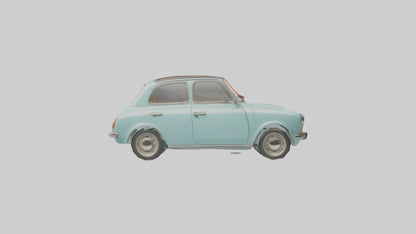 Retro Compact Car model VR / AR / low-poly