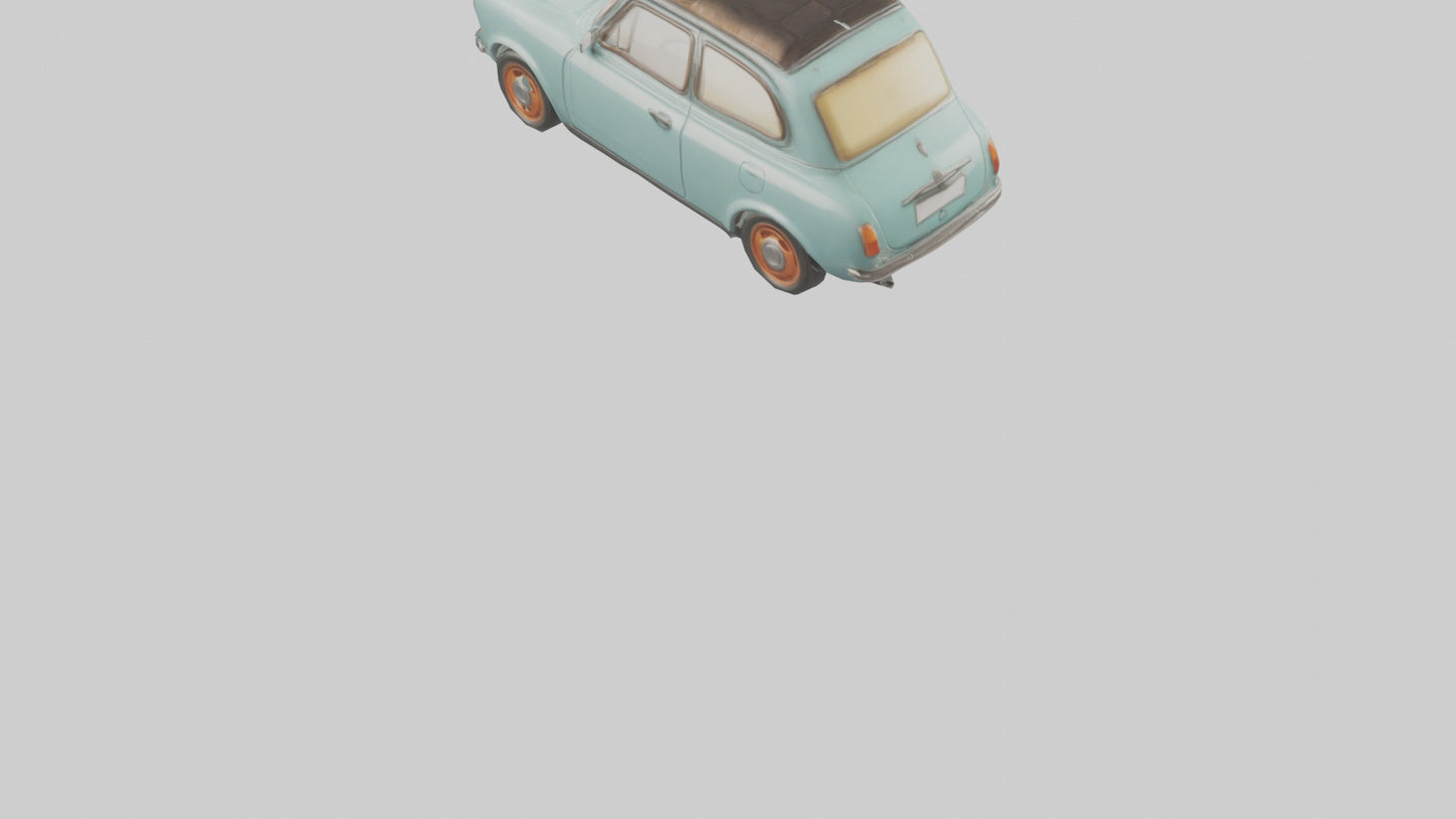 Retro Compact Car model VR / AR / low-poly