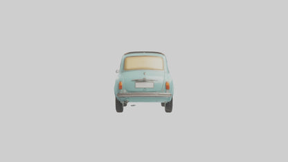 Retro Compact Car model VR / AR / low-poly