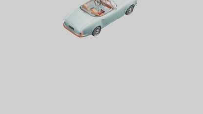 Retro Electric Roadster model VR / AR / low-poly
