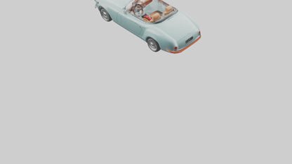 Retro Electric Roadster model VR / AR / low-poly