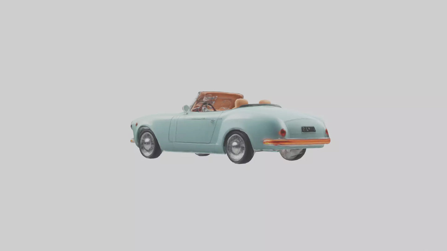Retro Electric Roadster model VR / AR / low-poly