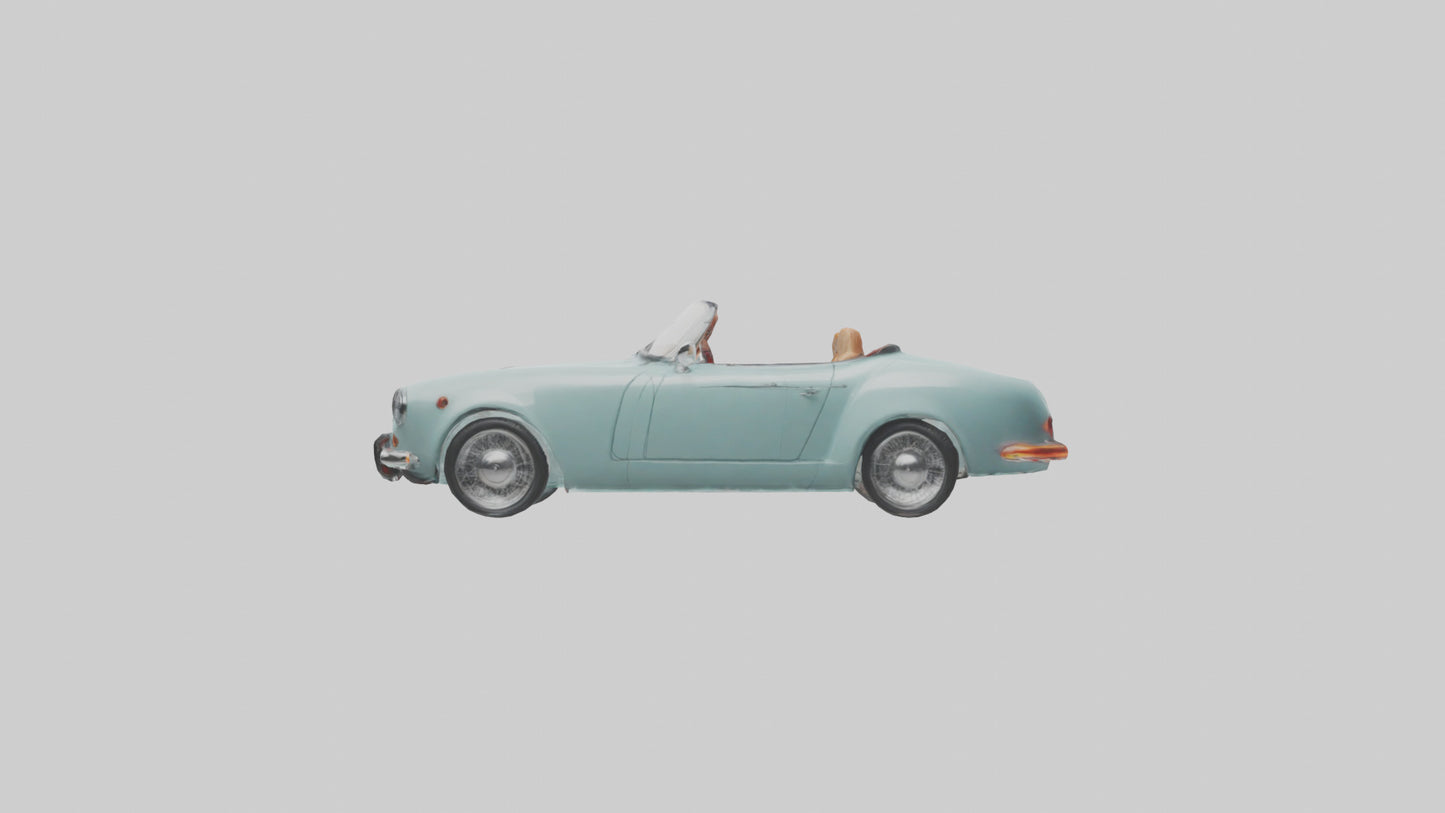 Retro Electric Roadster model VR / AR / low-poly