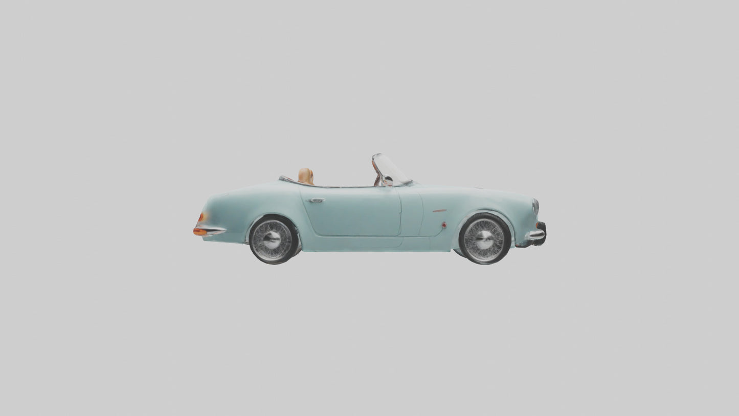 Retro Electric Roadster model VR / AR / low-poly