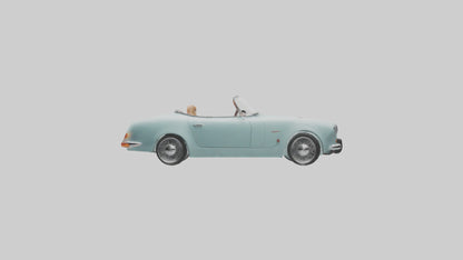 Retro Electric Roadster model VR / AR / low-poly