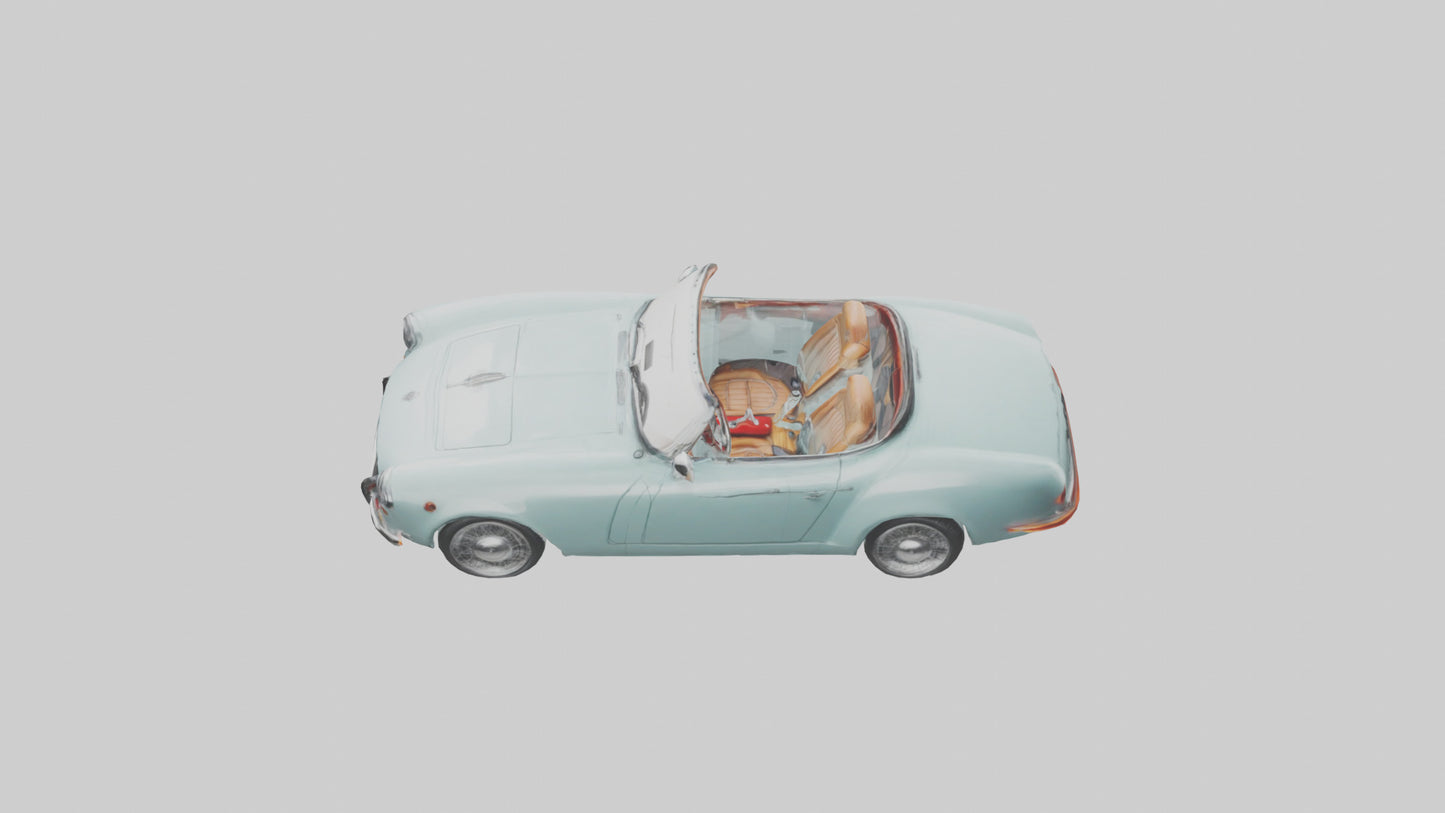 Retro Electric Roadster model VR / AR / low-poly