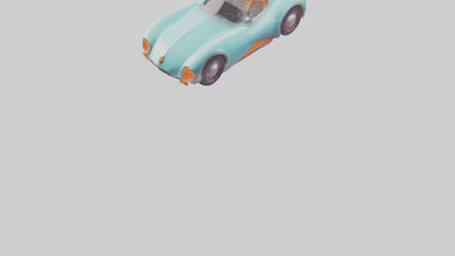 Retro Futuristic Car model VR / AR / low-poly