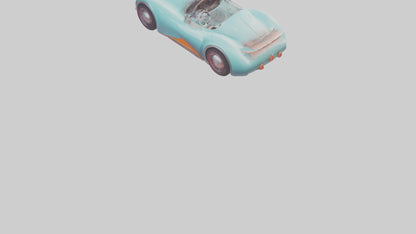 Retro Futuristic Car model VR / AR / low-poly