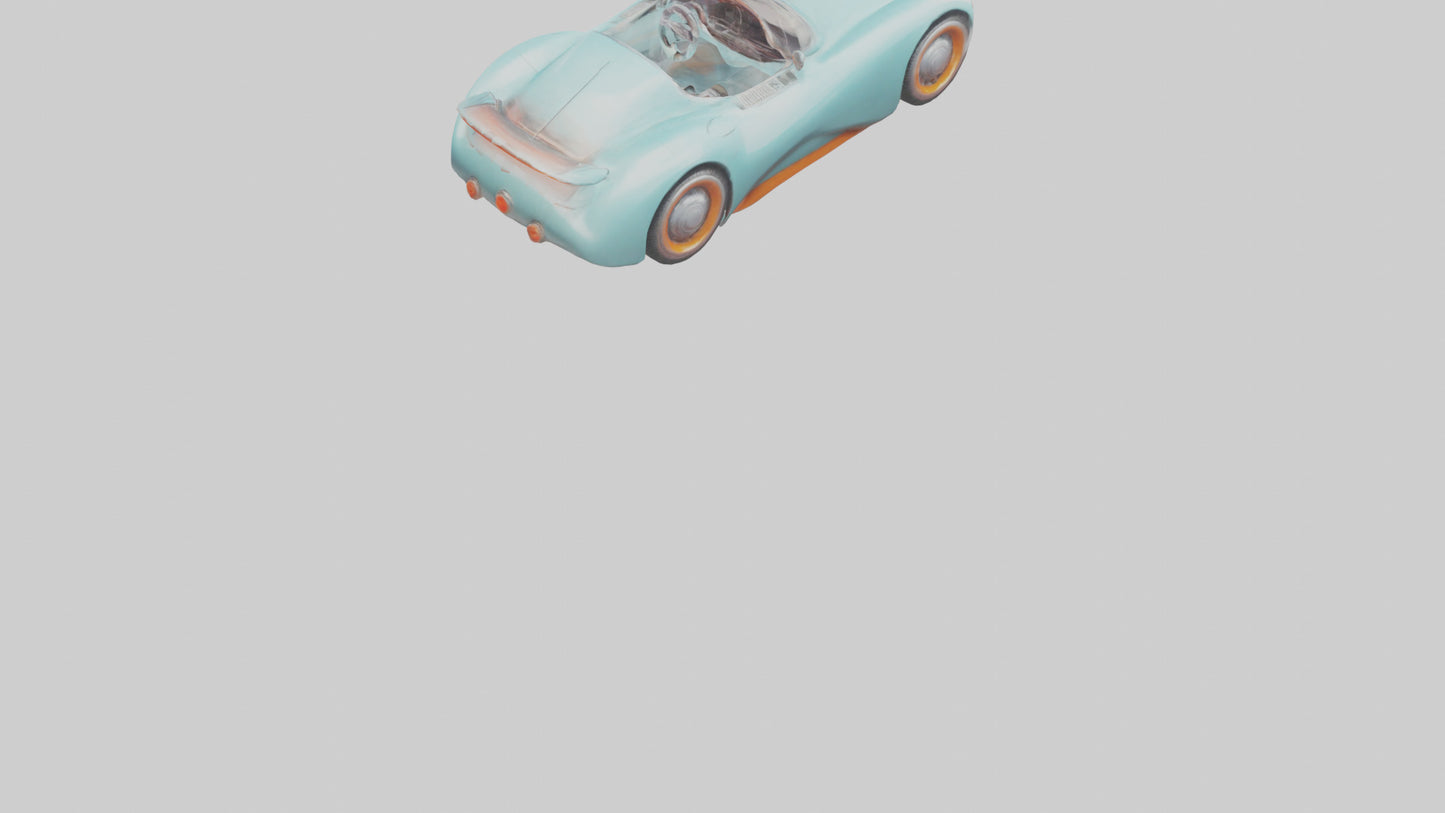 Retro Futuristic Car model VR / AR / low-poly