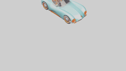 Retro Futuristic Car model VR / AR / low-poly