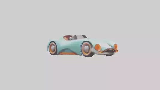 Retro Futuristic Car model VR / AR / low-poly