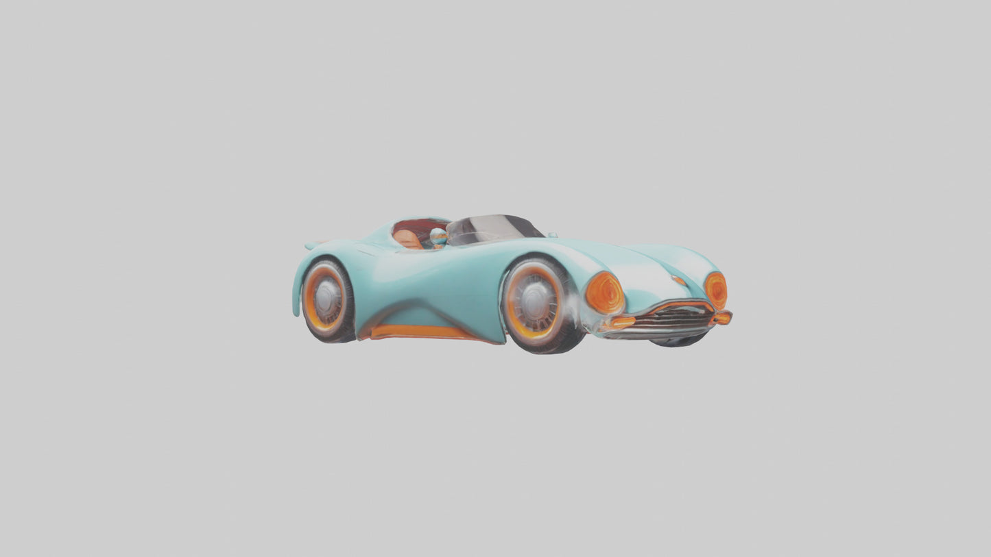 Retro Futuristic Car model VR / AR / low-poly