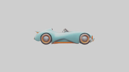 Retro Futuristic Car model VR / AR / low-poly