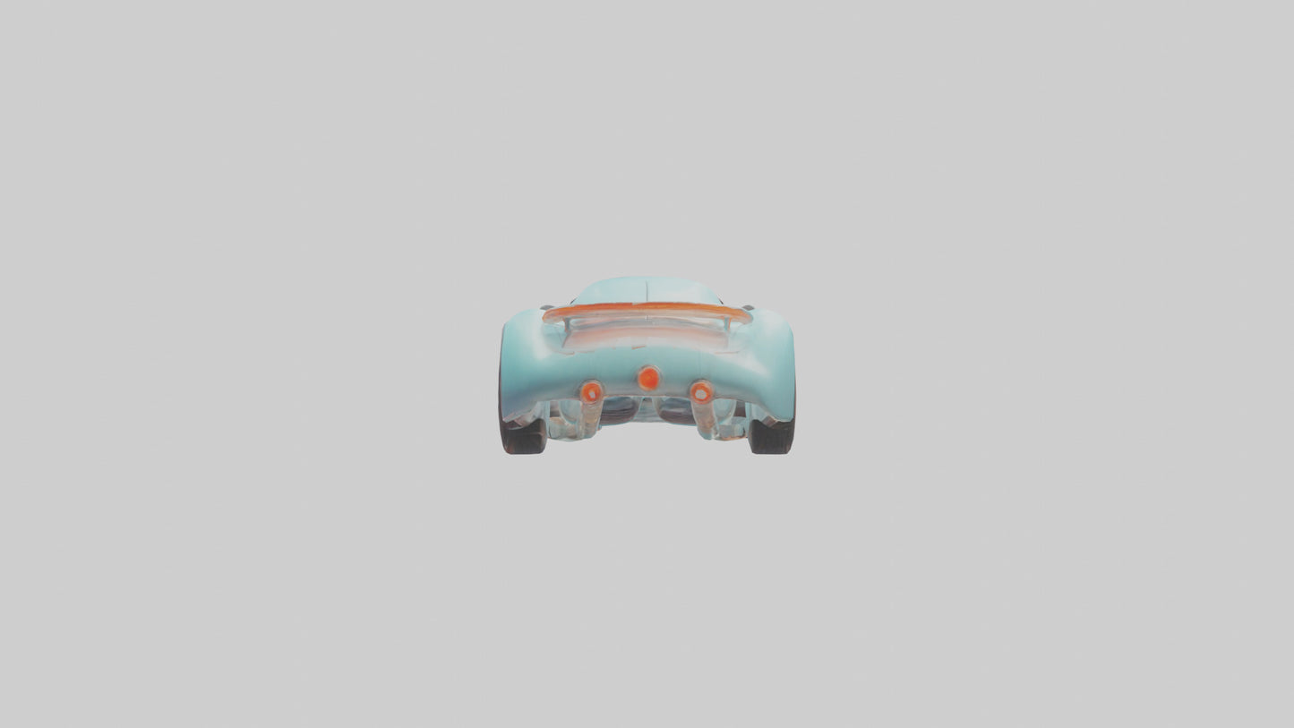 Retro Futuristic Car model VR / AR / low-poly