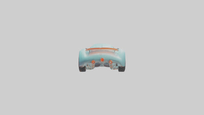 Retro Futuristic Car model VR / AR / low-poly