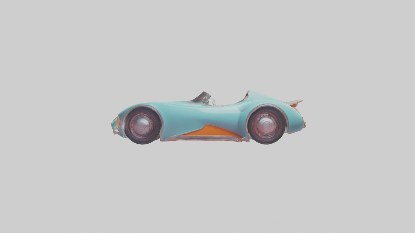 Retro Futuristic Car model VR / AR / low-poly