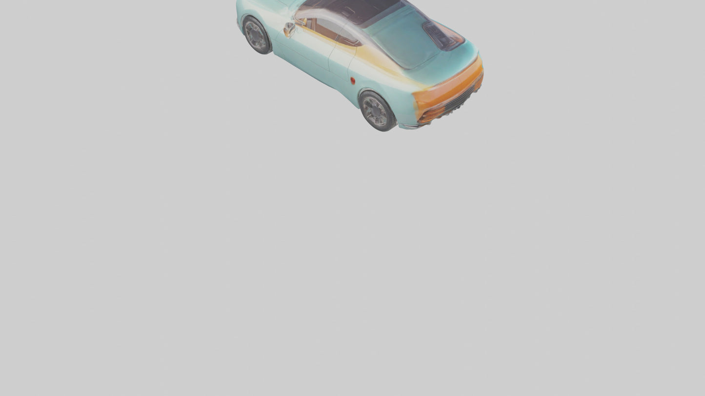 Retro Futuristic Electric Car model VR / AR / low-poly