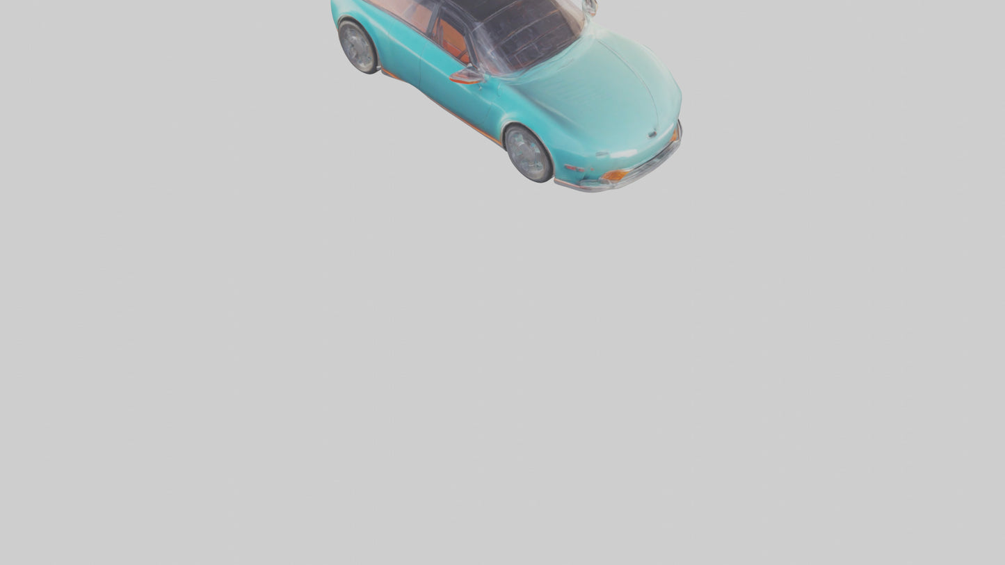 Retro Futuristic Electric Car model VR / AR / low-poly