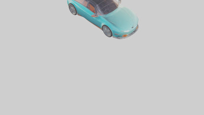 Retro Futuristic Electric Car model VR / AR / low-poly