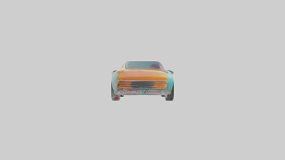 Retro Futuristic Electric Car model VR / AR / low-poly