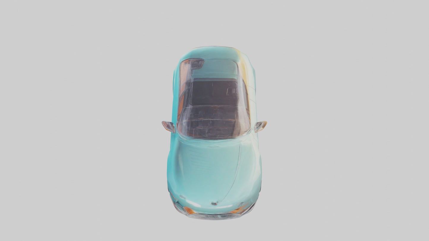 Retro Futuristic Electric Car model VR / AR / low-poly