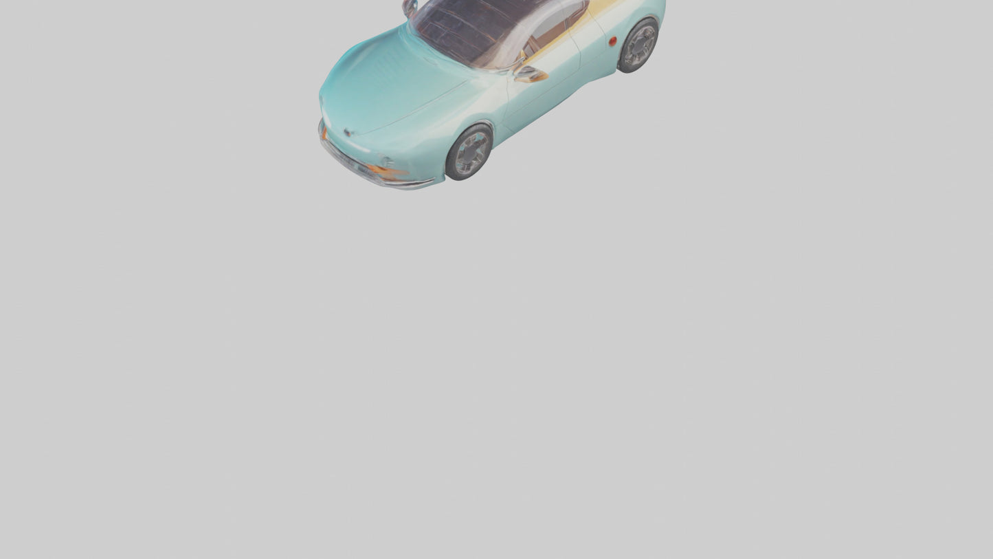 Retro Futuristic Electric Car model VR / AR / low-poly