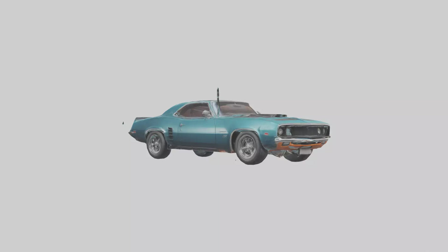 3D model Retro Muscle Car with Modern Tires model VR / AR / low-poly