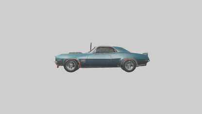 3D model Retro Muscle Car with Modern Tires model VR / AR / low-poly