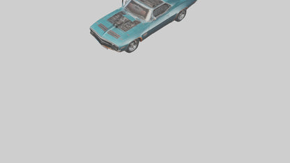 3D model Retro Muscle Car with Modern Tires model VR / AR / low-poly