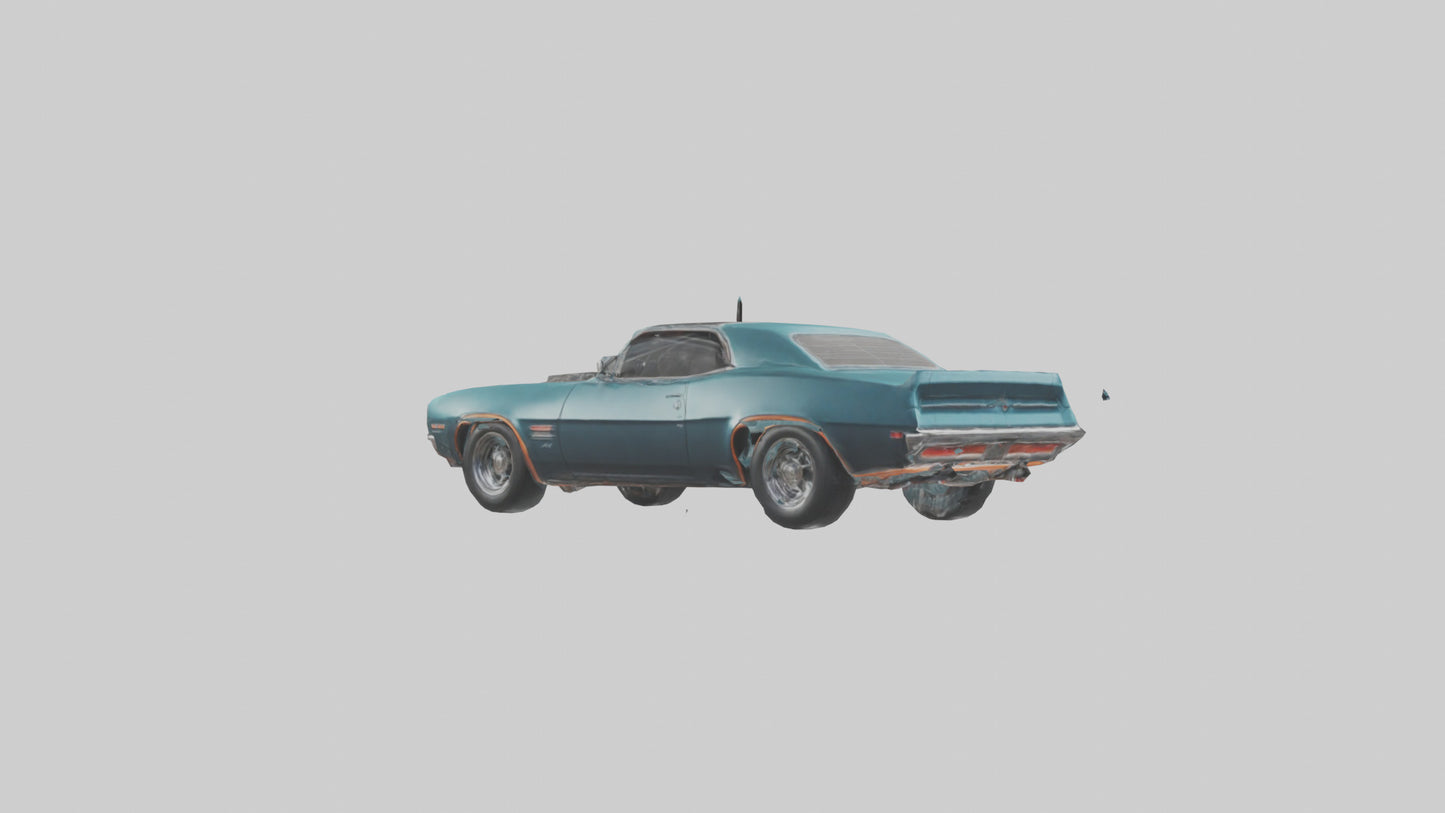 3D model Retro Muscle Car with Modern Tires model VR / AR / low-poly