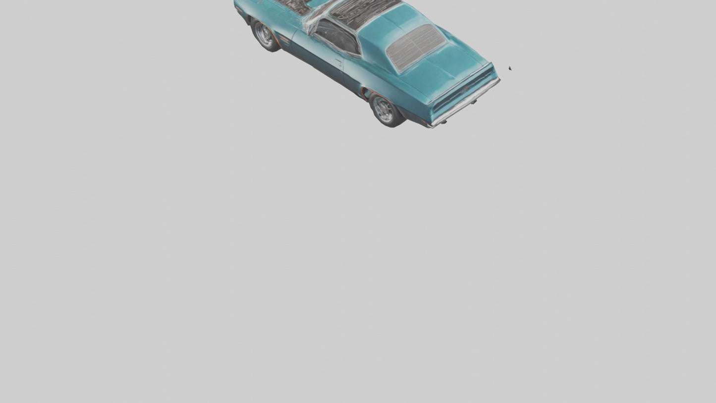 3D model Retro Muscle Car with Modern Tires model VR / AR / low-poly