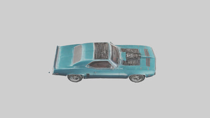 3D model Retro Muscle Car with Modern Tires model VR / AR / low-poly