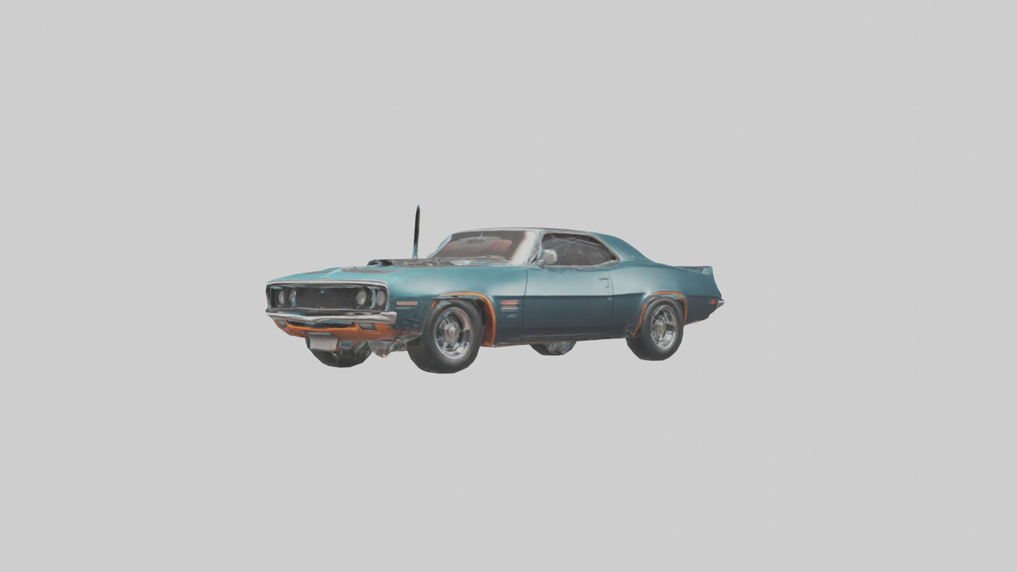 3D model Retro Muscle Car with Modern Tires model VR / AR / low-poly