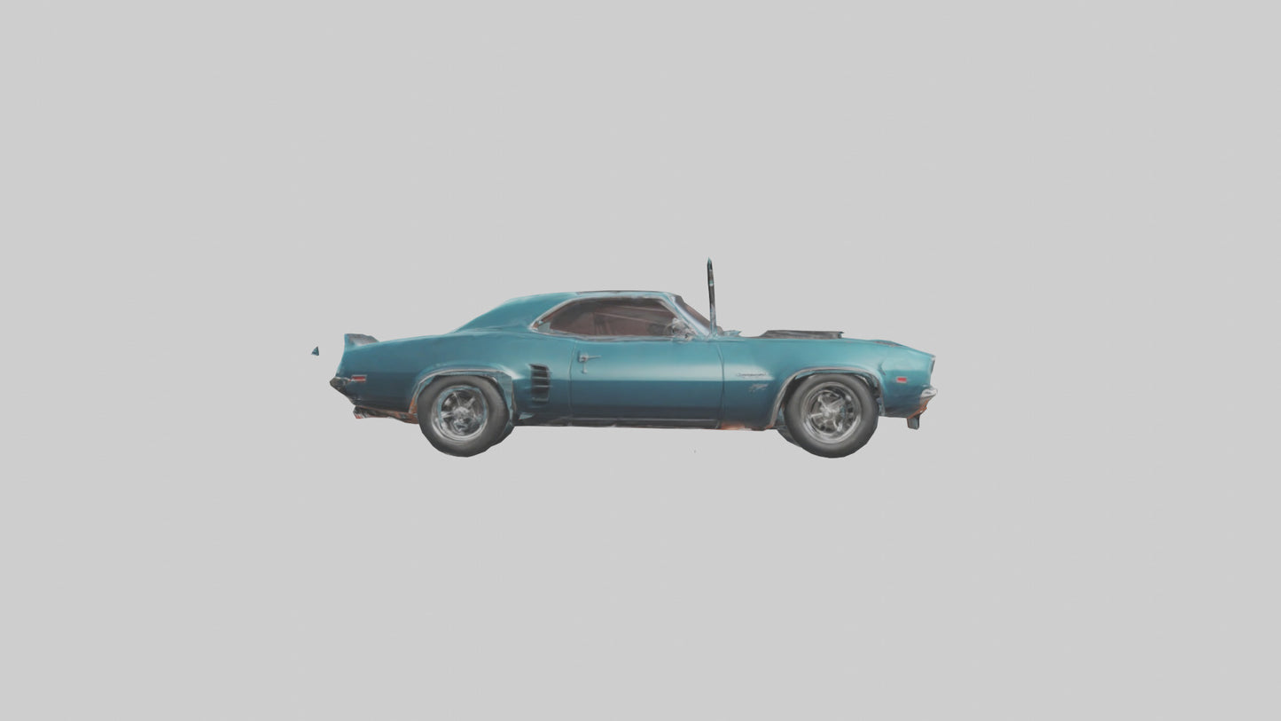 3D model Retro Muscle Car with Modern Tires model VR / AR / low-poly